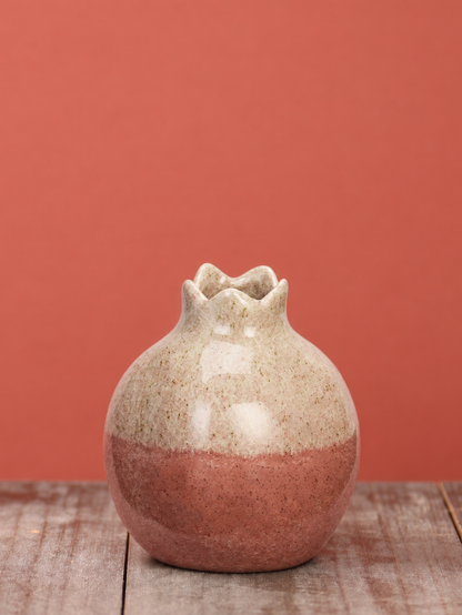 Stoneware Vase Pomegranate Shaped