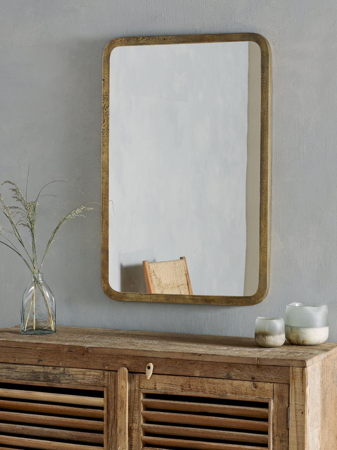 Ungura Antique Brass Mirror Large
