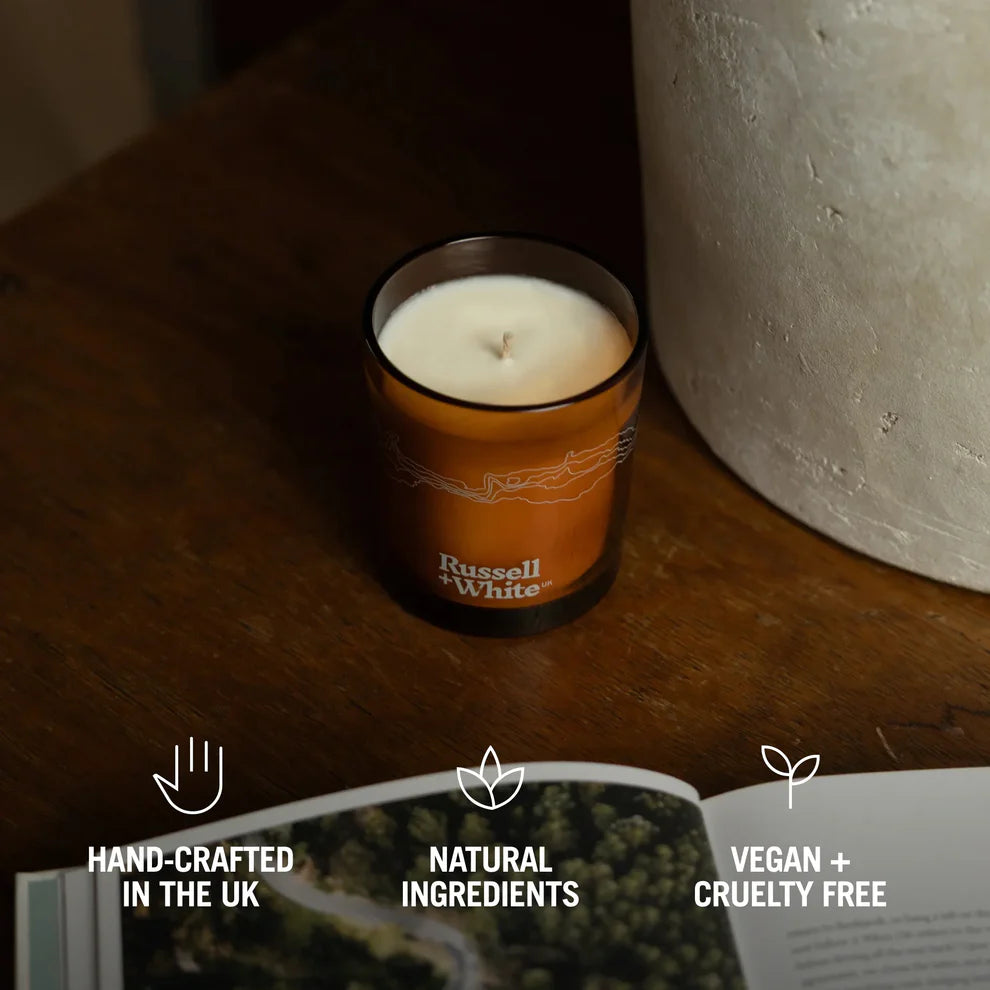 Firenze Leather Soy Wax Scented Candle - Black Pepper, iris, Tonka Bean
