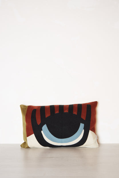 Farel Embroidered Cushion - Geranium -