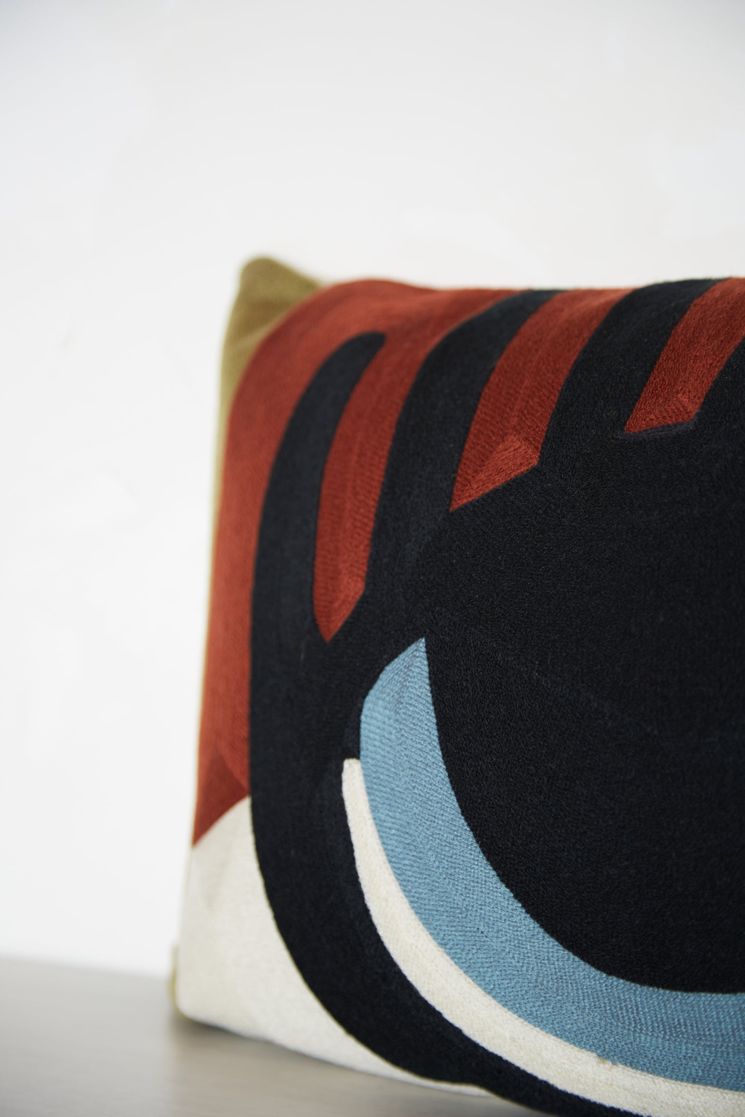 Farel Embroidered Cushion - Geranium -