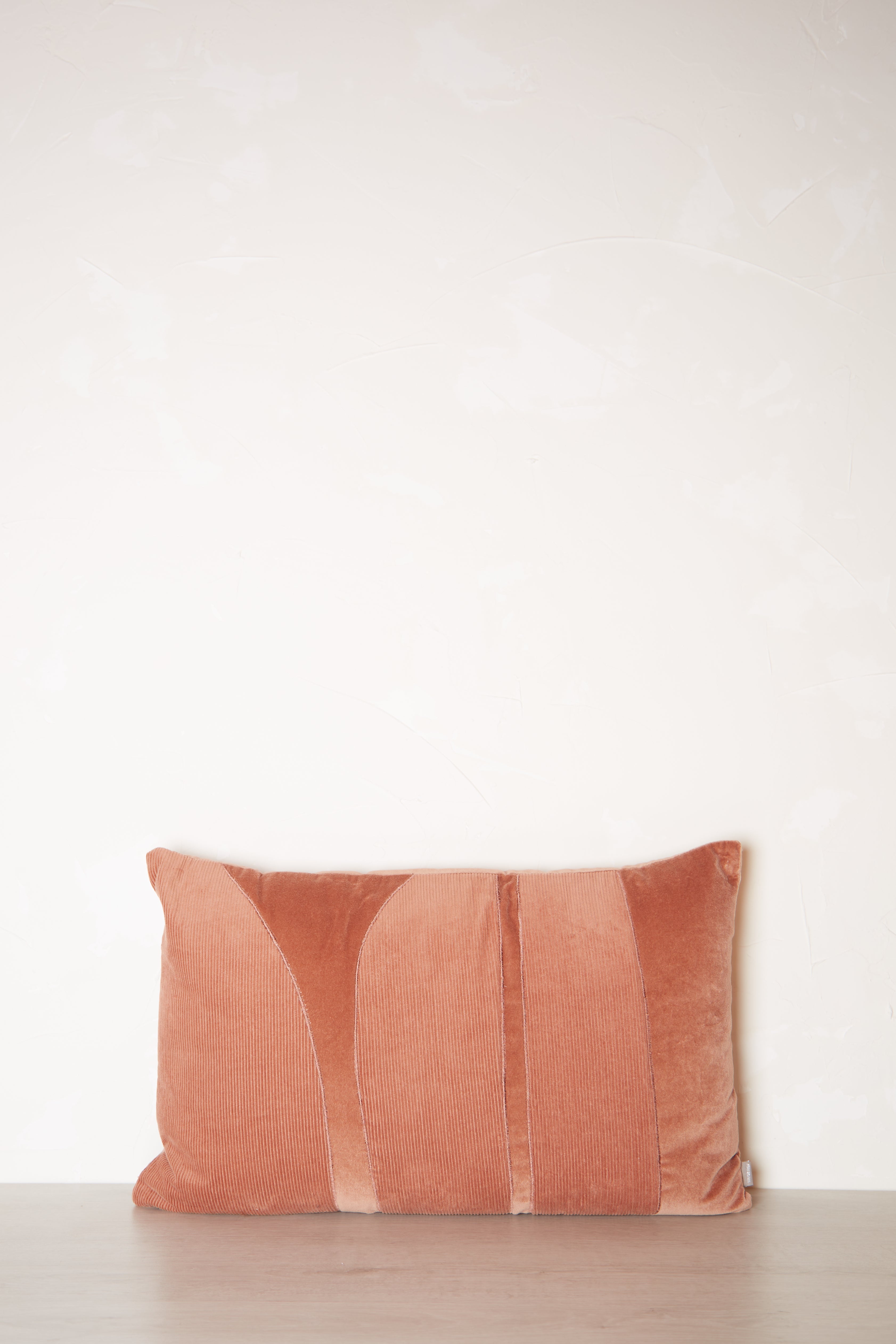 Fara Ribbed Corduroy Velvet Cushion Rose