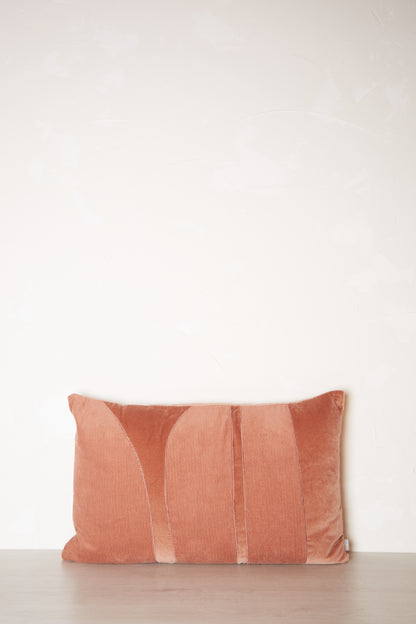 Fara Ribbed Corduroy Velvet Cushion Rose