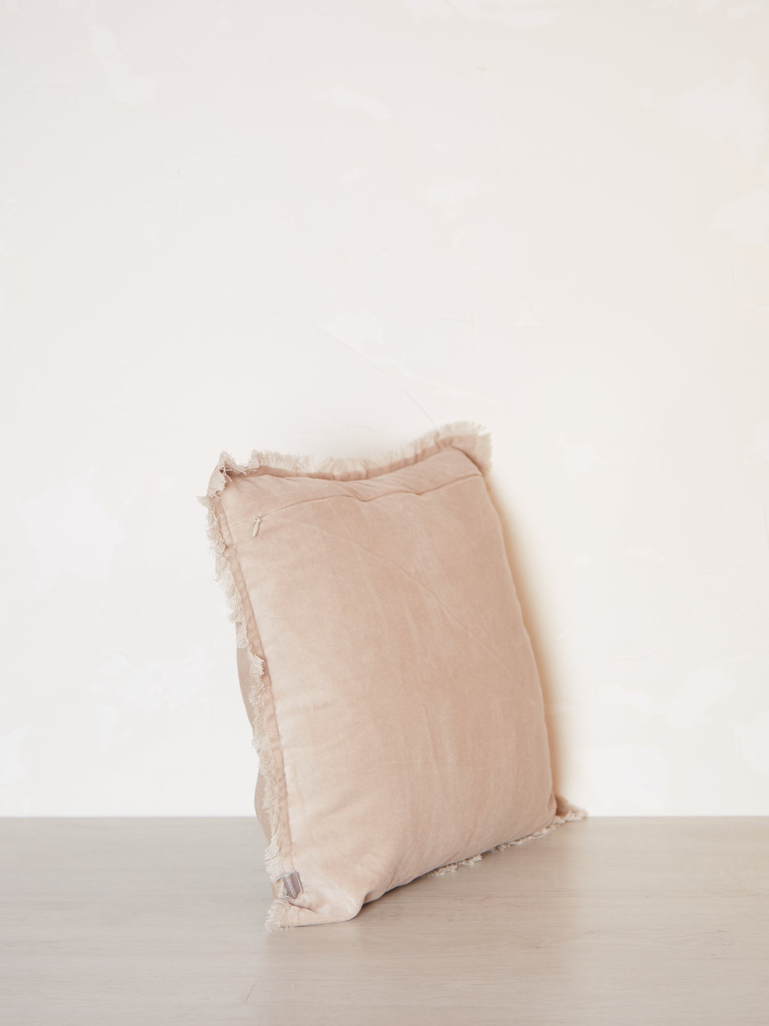 Fara Fringed Velvet Cushion - Latte - 3 Sizes Avaliable