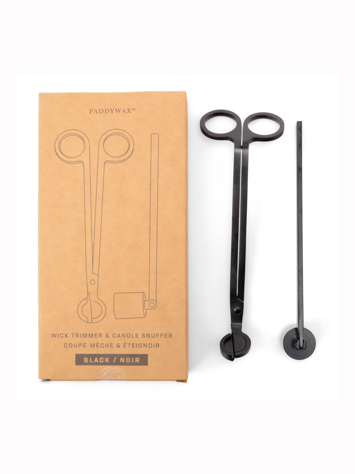 Matte Black Candle Snuffer & Wick Trimmer Gift Set In Kraft Box