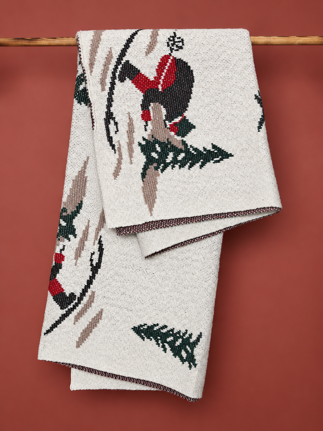 Alpine Skiing Knitted Throw