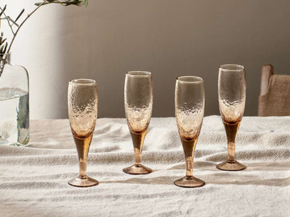 Yala Hammered Champagne Glass - Terracotta