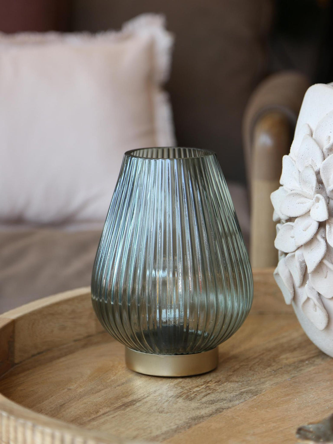 Tajera Table lamp - LED glass - Dark Green &amp; Gold