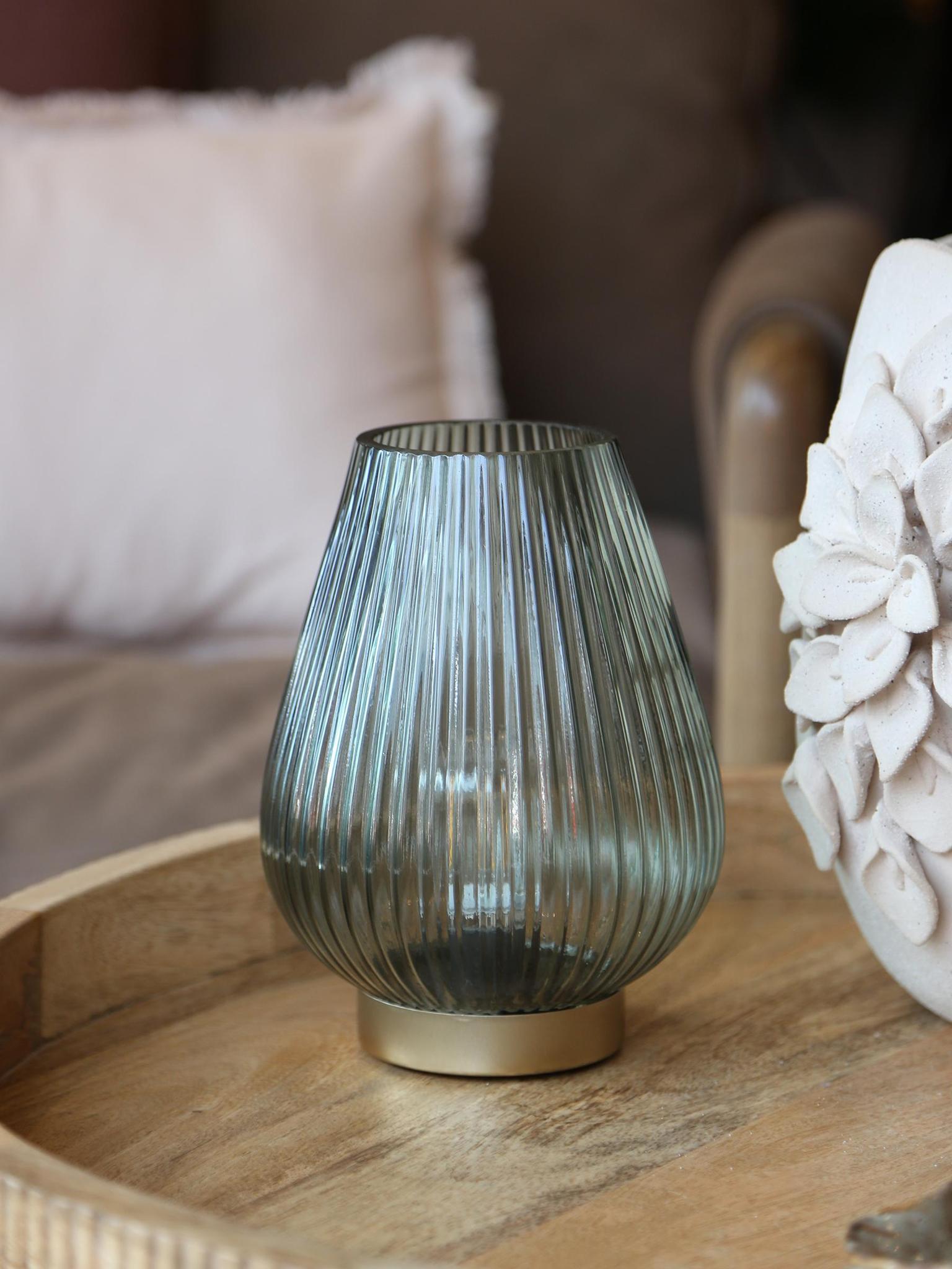 Tajera Table lamp - LED glass - Dark Green &amp; Gold