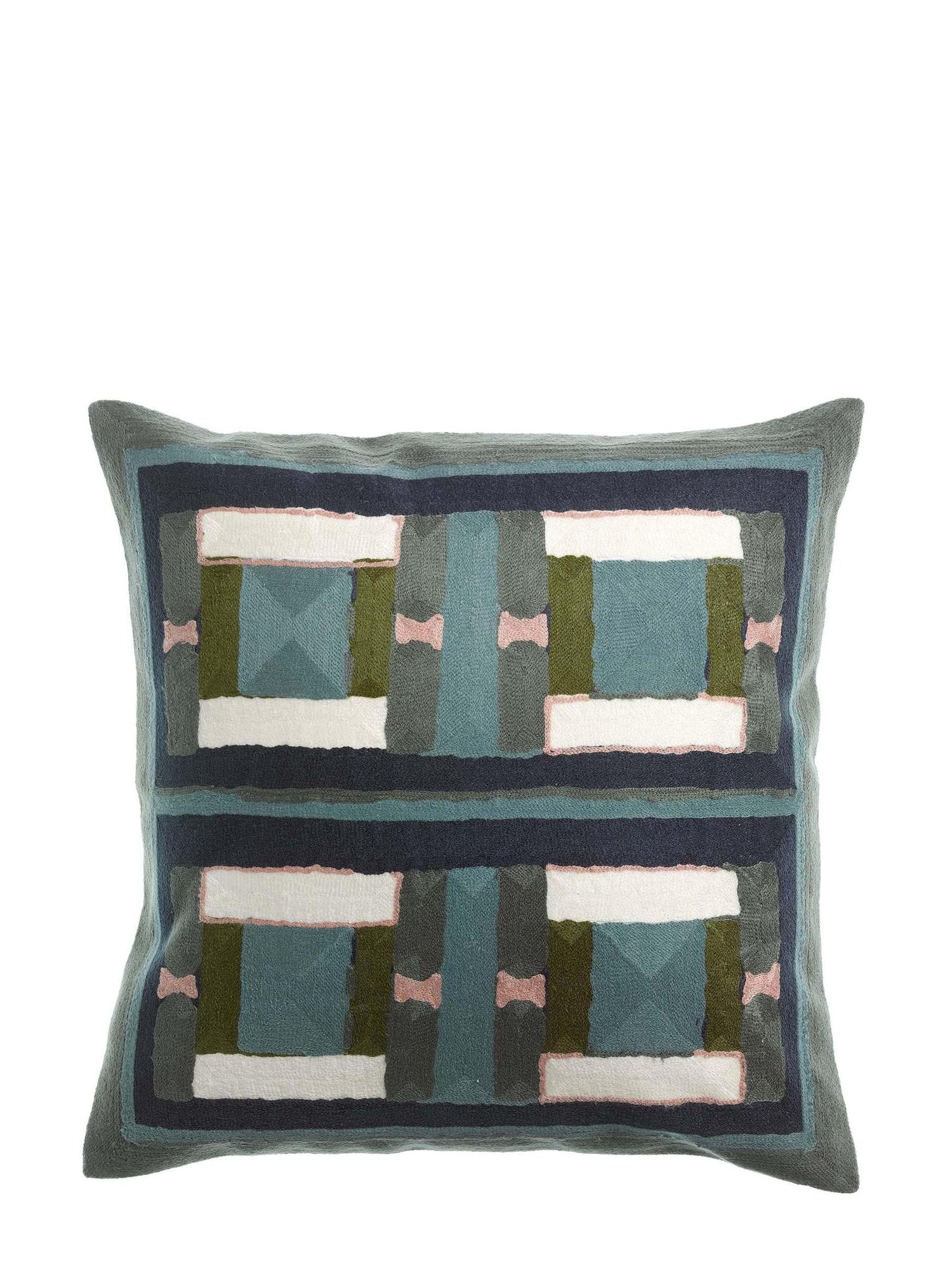 Embroidered Geometric Cushion - Tahoe - 45x45cm