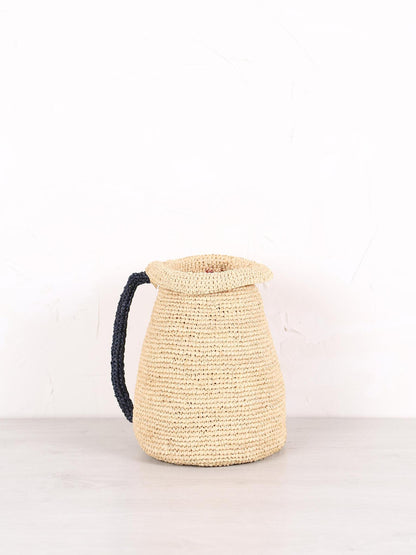 Woven Vase/Jug - Black, Rust
