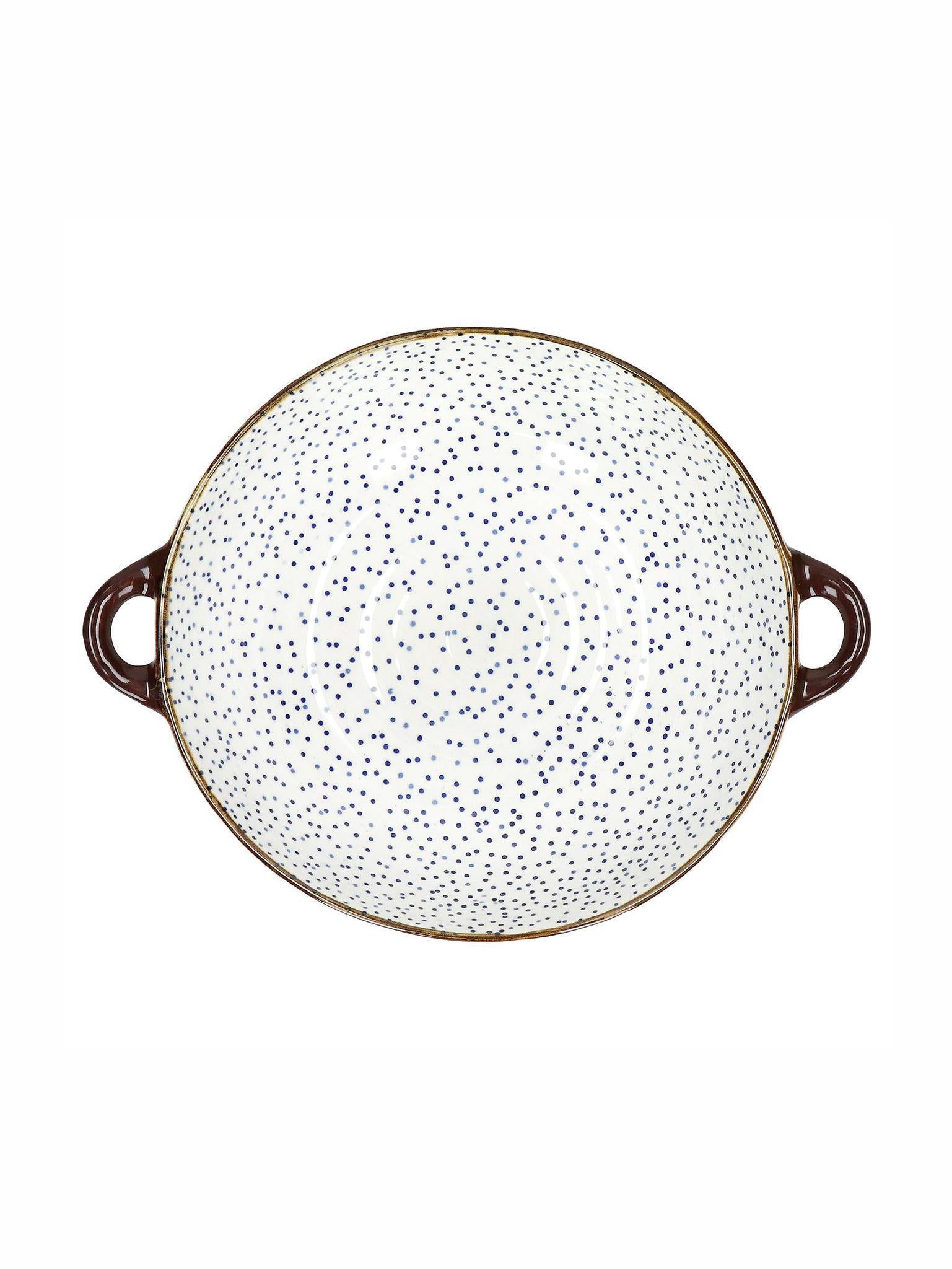 Anafi- Oven Dish/Bowl - Porcelain, Spotted Blue