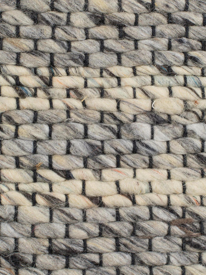 Frills Woven Wool Strand Rug - Blue, Grey