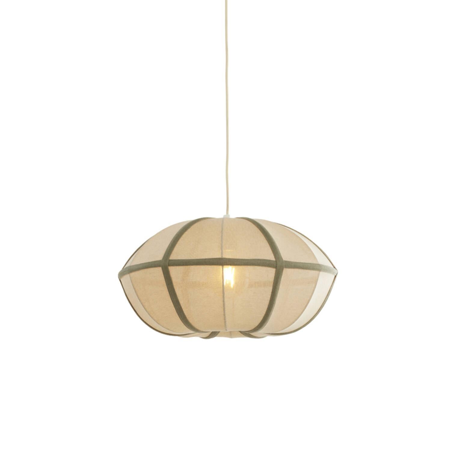 Mirleys Natural Linen Hanging Lamp - Olive, Crème, Beige - 2 Sizes Available