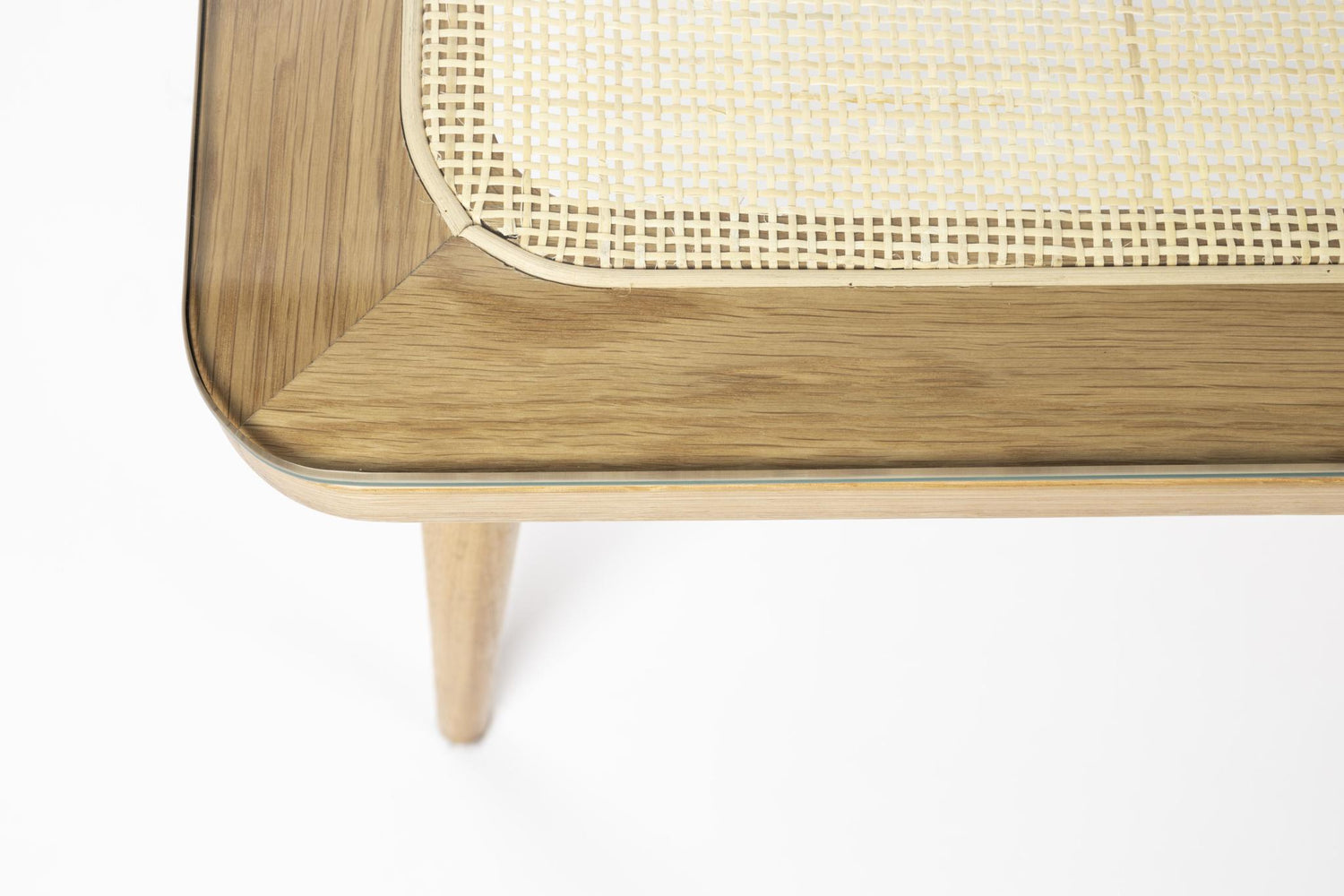 Haru Cane, Oak Wood &amp; Glass Coffee Table - 2 Sizes Available