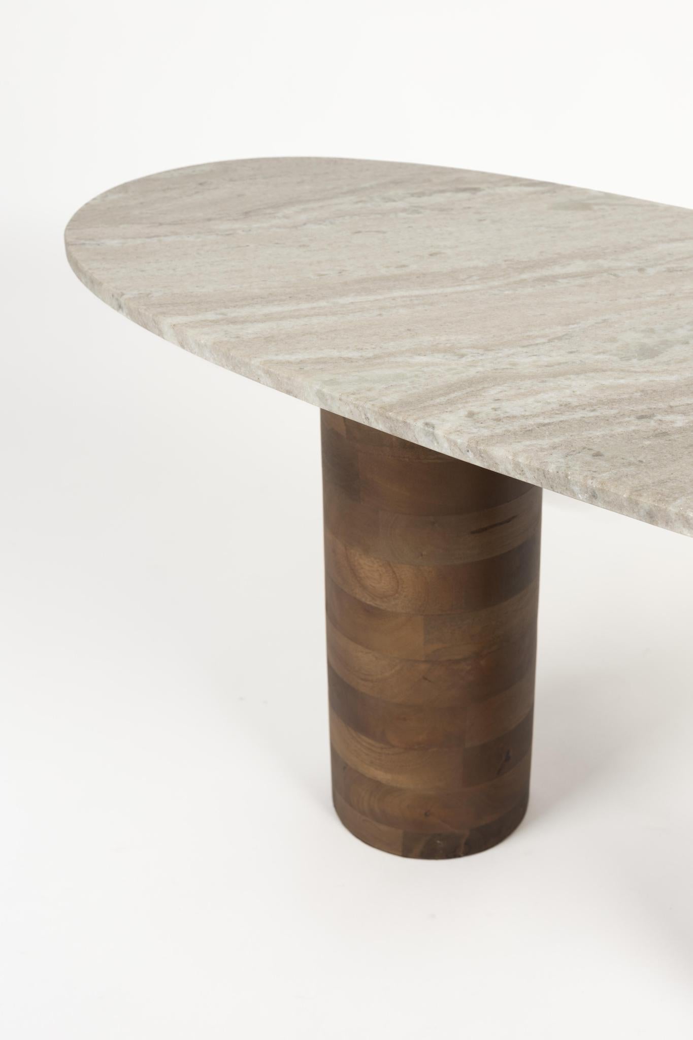 Kouk Marble &amp; Mango Wood Coffee Table