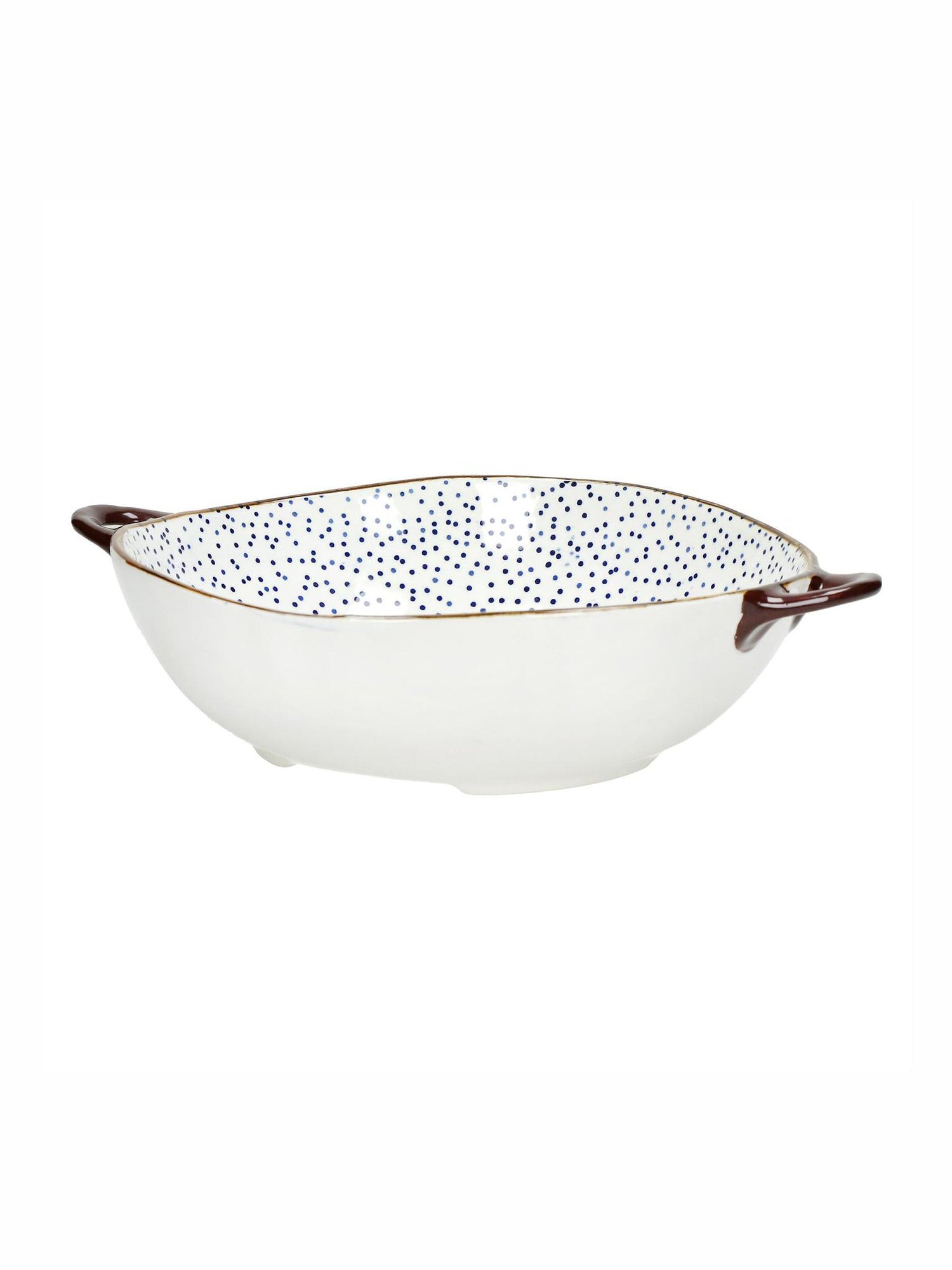 Anafi- Oven Dish/Bowl - Porcelain, Spotted Blue