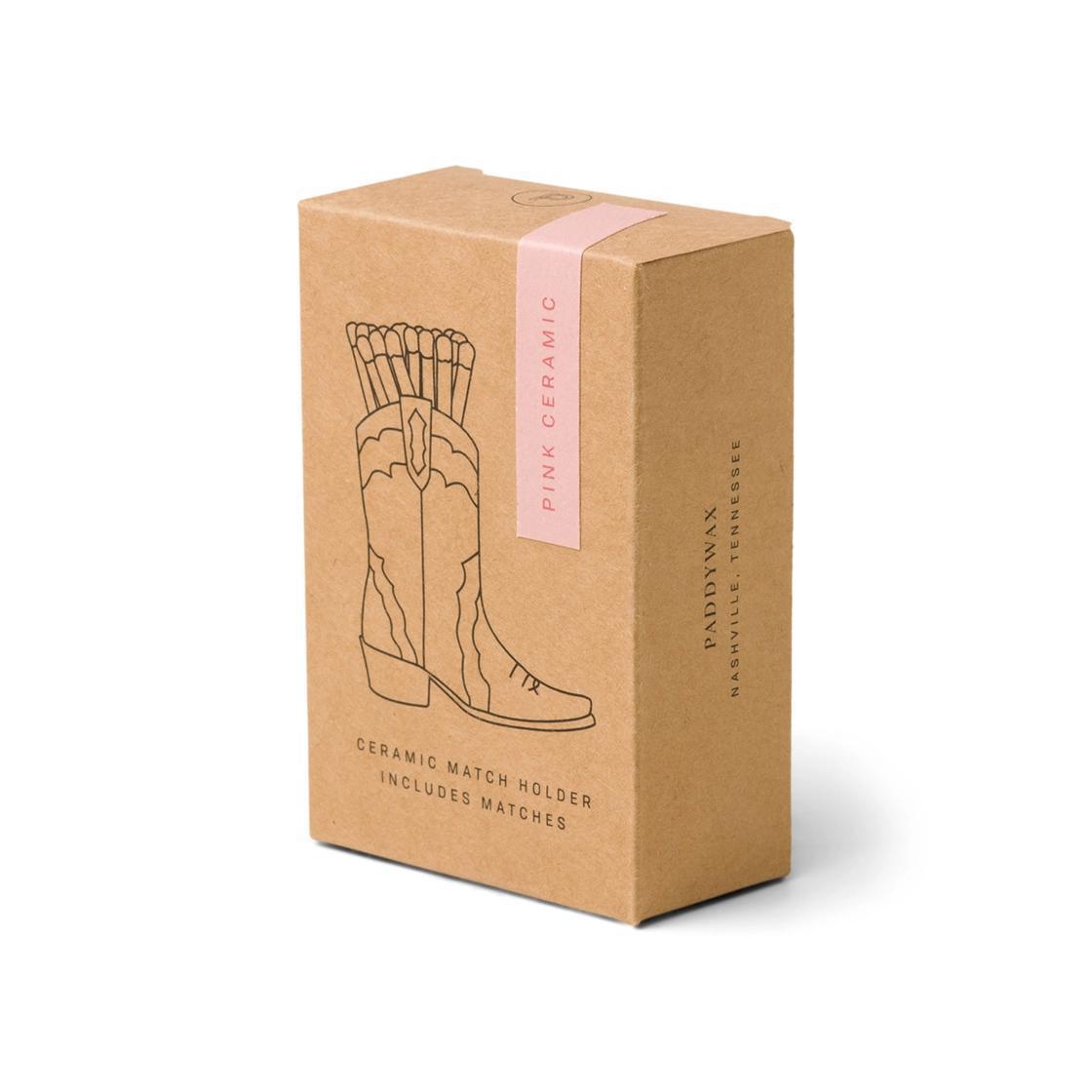 Cowboy Boot Match Holder (25 pink matches) - Textured Pink