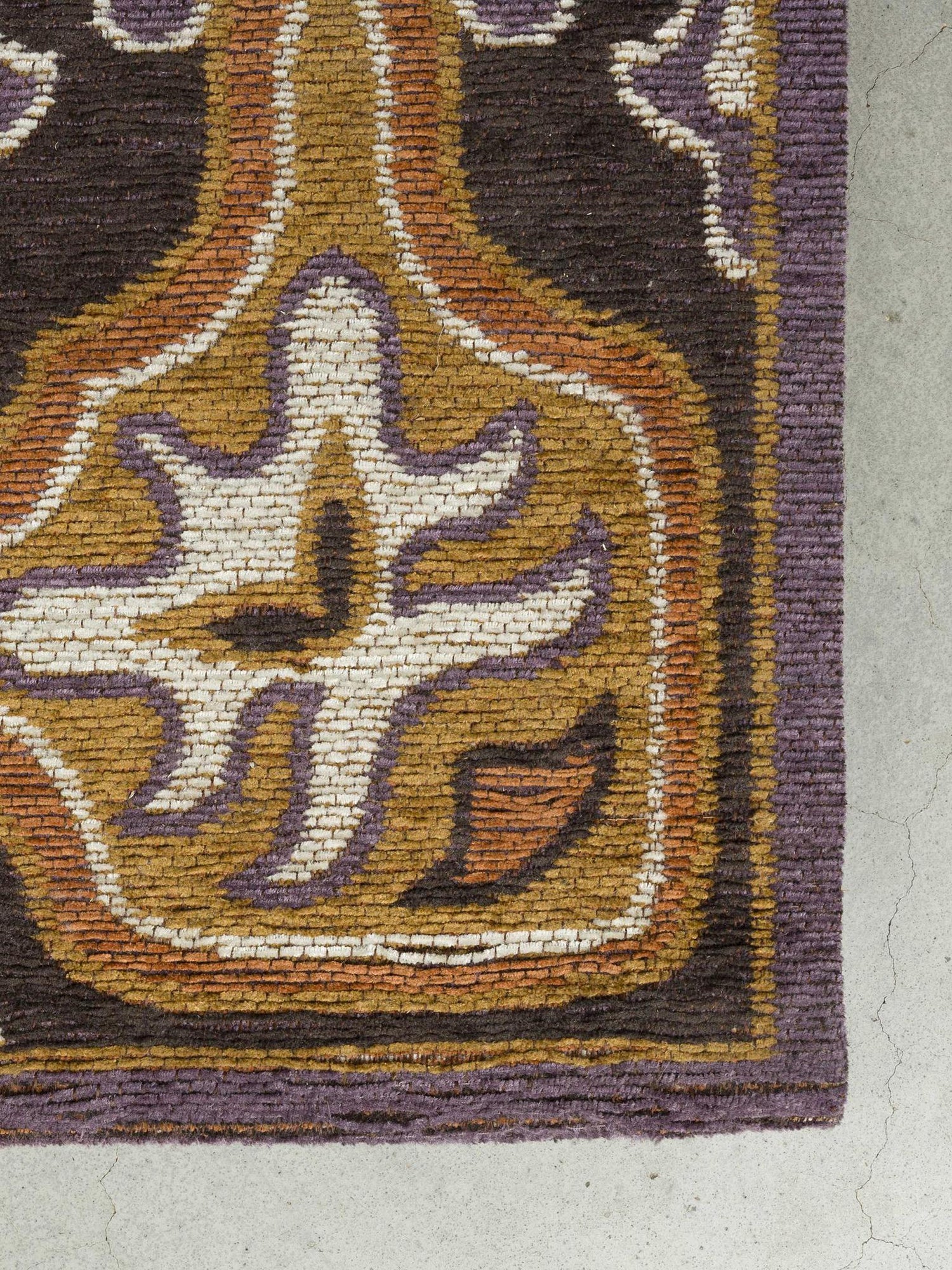 Bashmira Patterned Rug - Burnt orange, Deep Purple