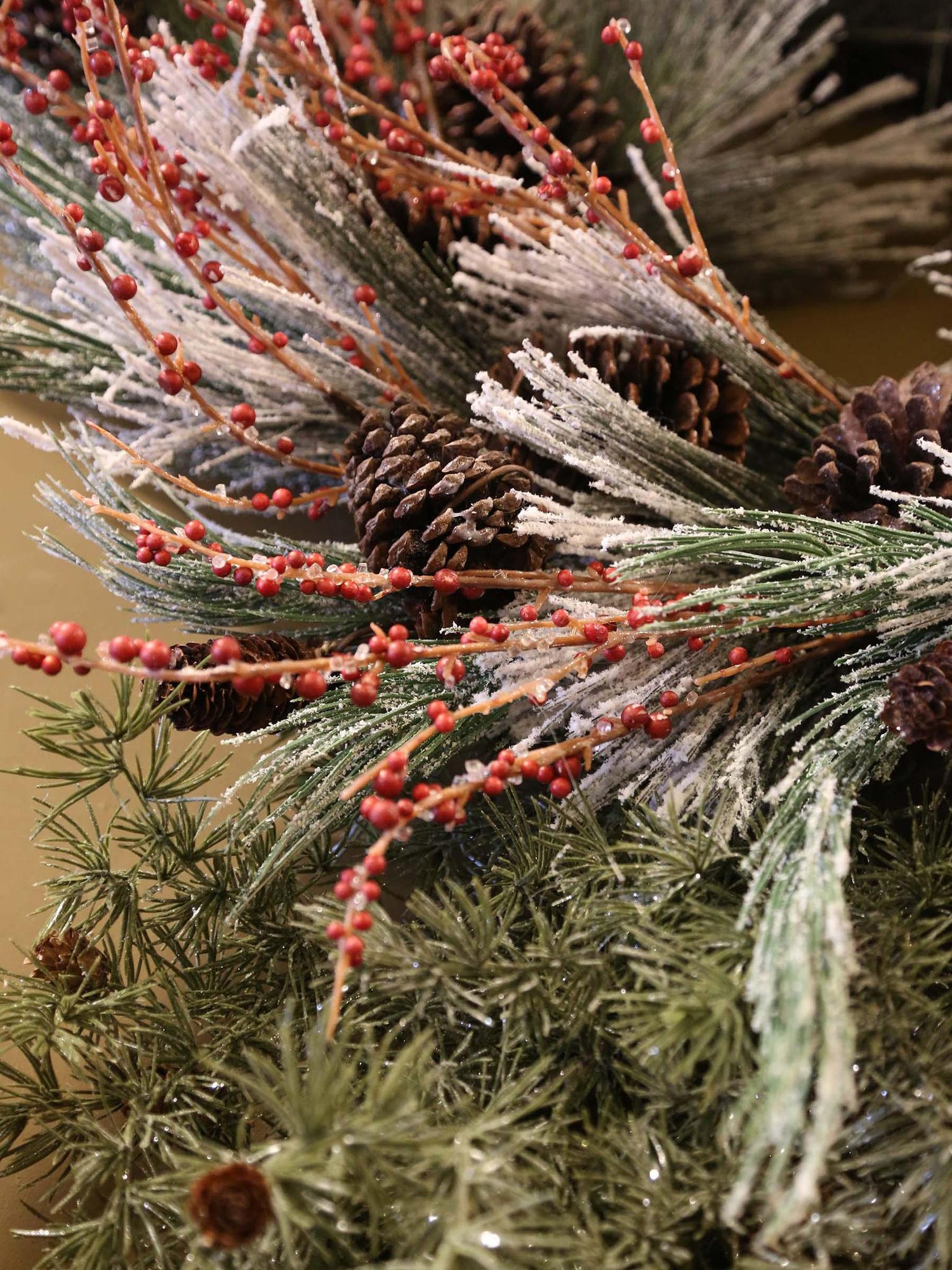 Deluxe Faux Berry And Pine Wreath