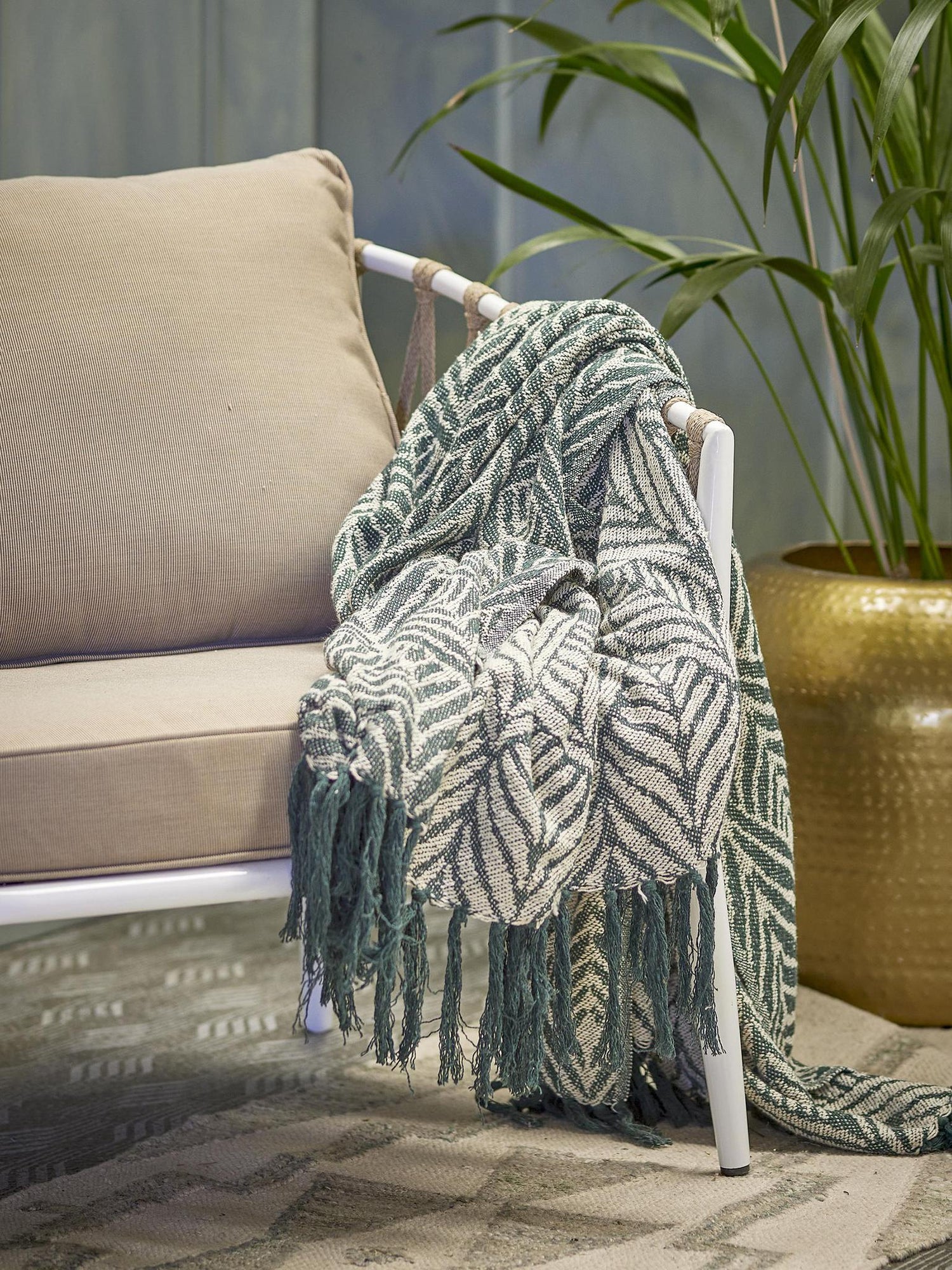 Ugento Throw - Green - Recycled Cotton