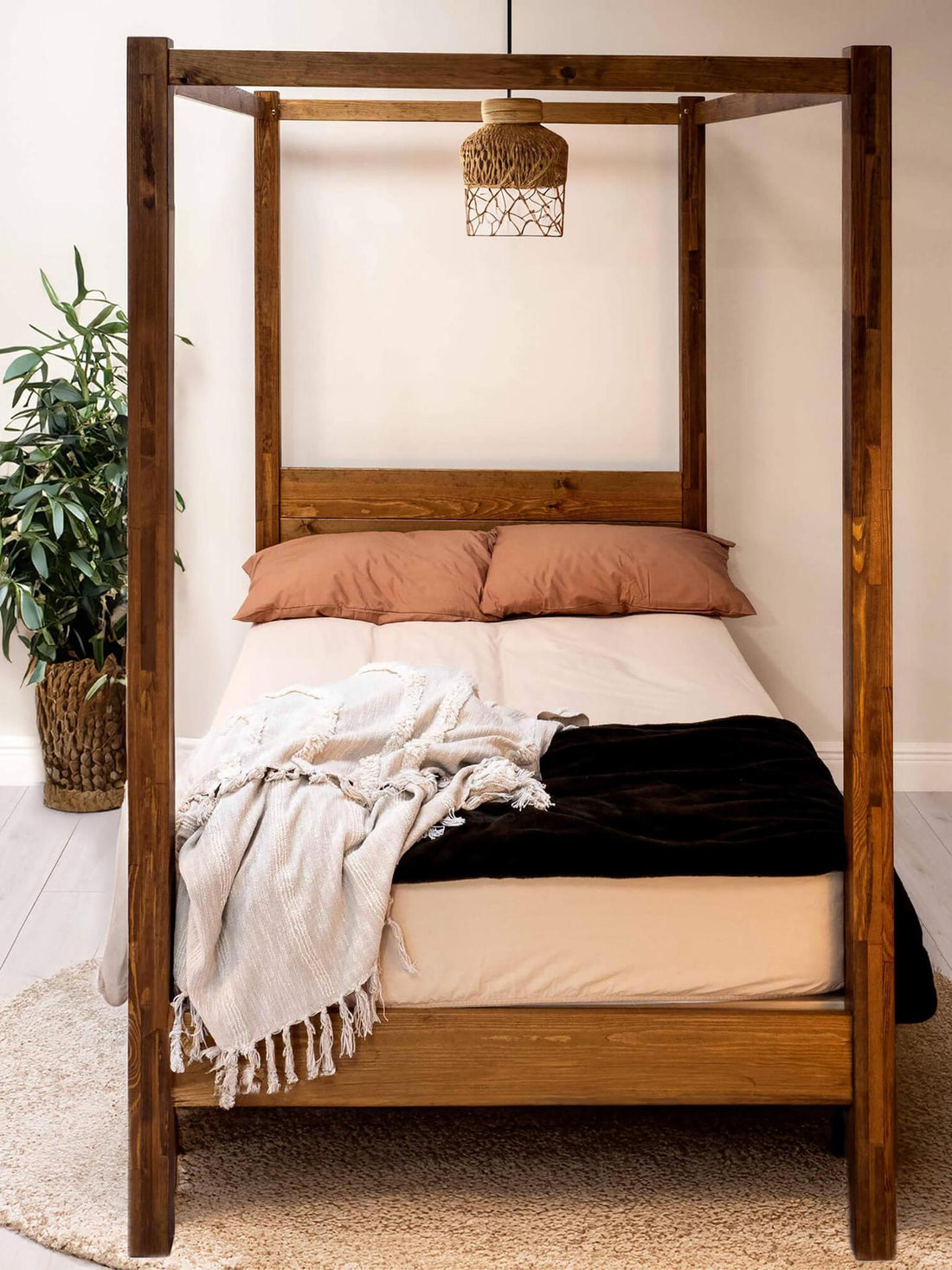 Model 06 - Four Poster Wooden Bed - Colours And Options available