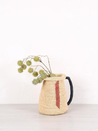 Woven Vase/Jug - Black, Rust