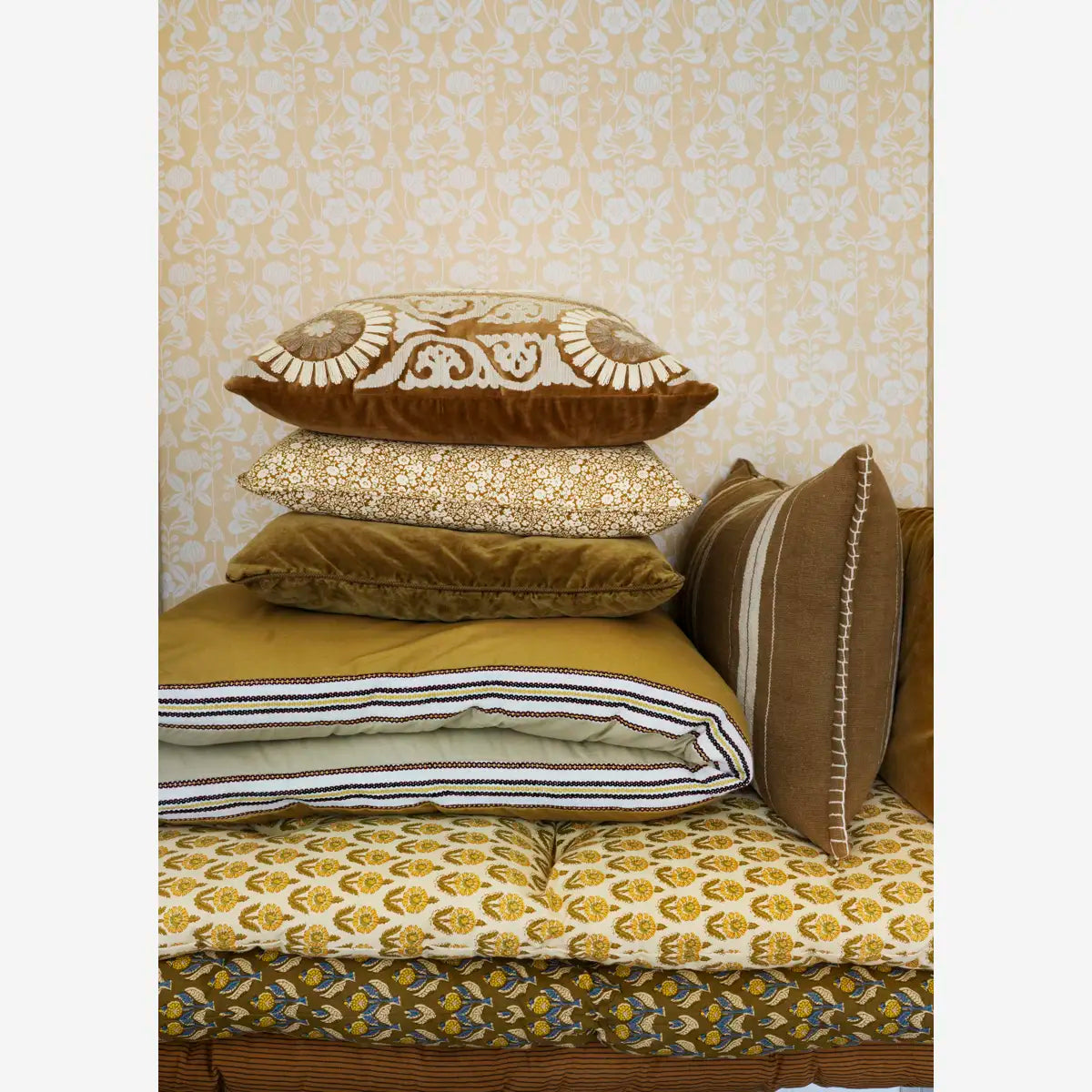 Printed Cotton Mattress - Ochre