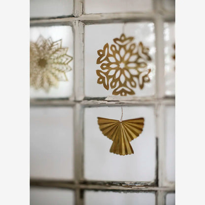 Hanging Brass Snowflakes - Set Of 3