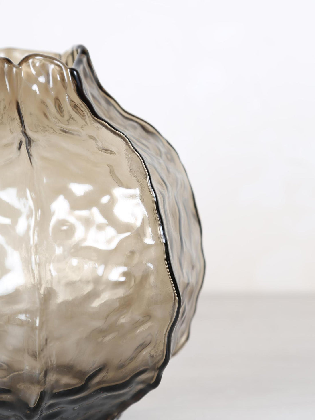 Narin Round Shaped Glass Vase - Brown