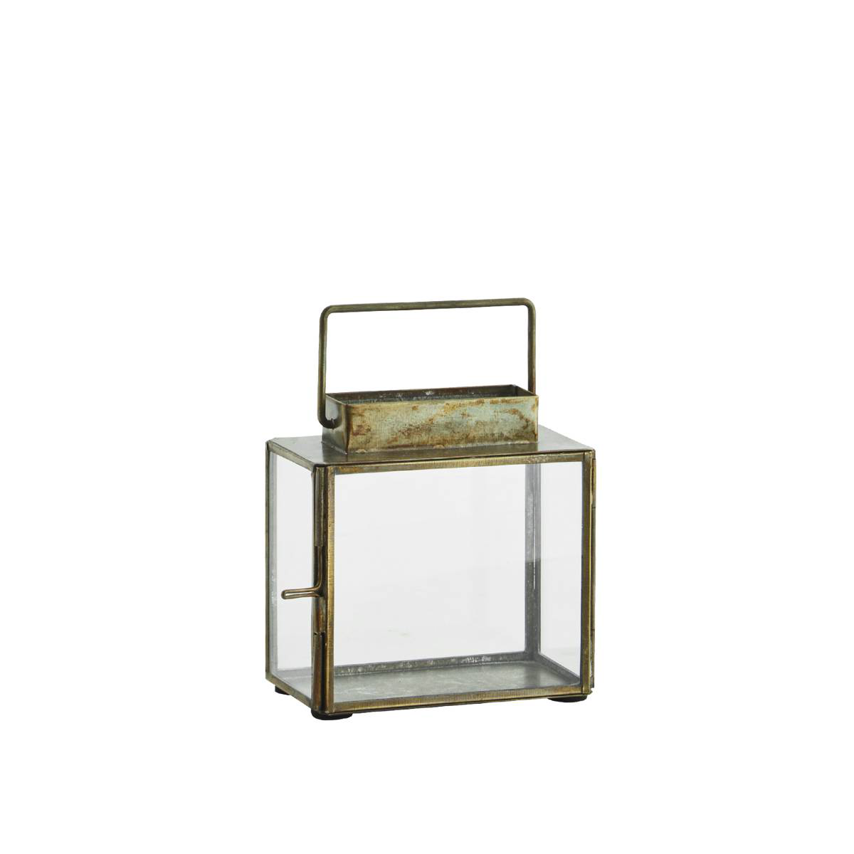 Iron Lantern - Clear - Aged brass