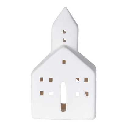Decorative Ceramic Town Hall - White