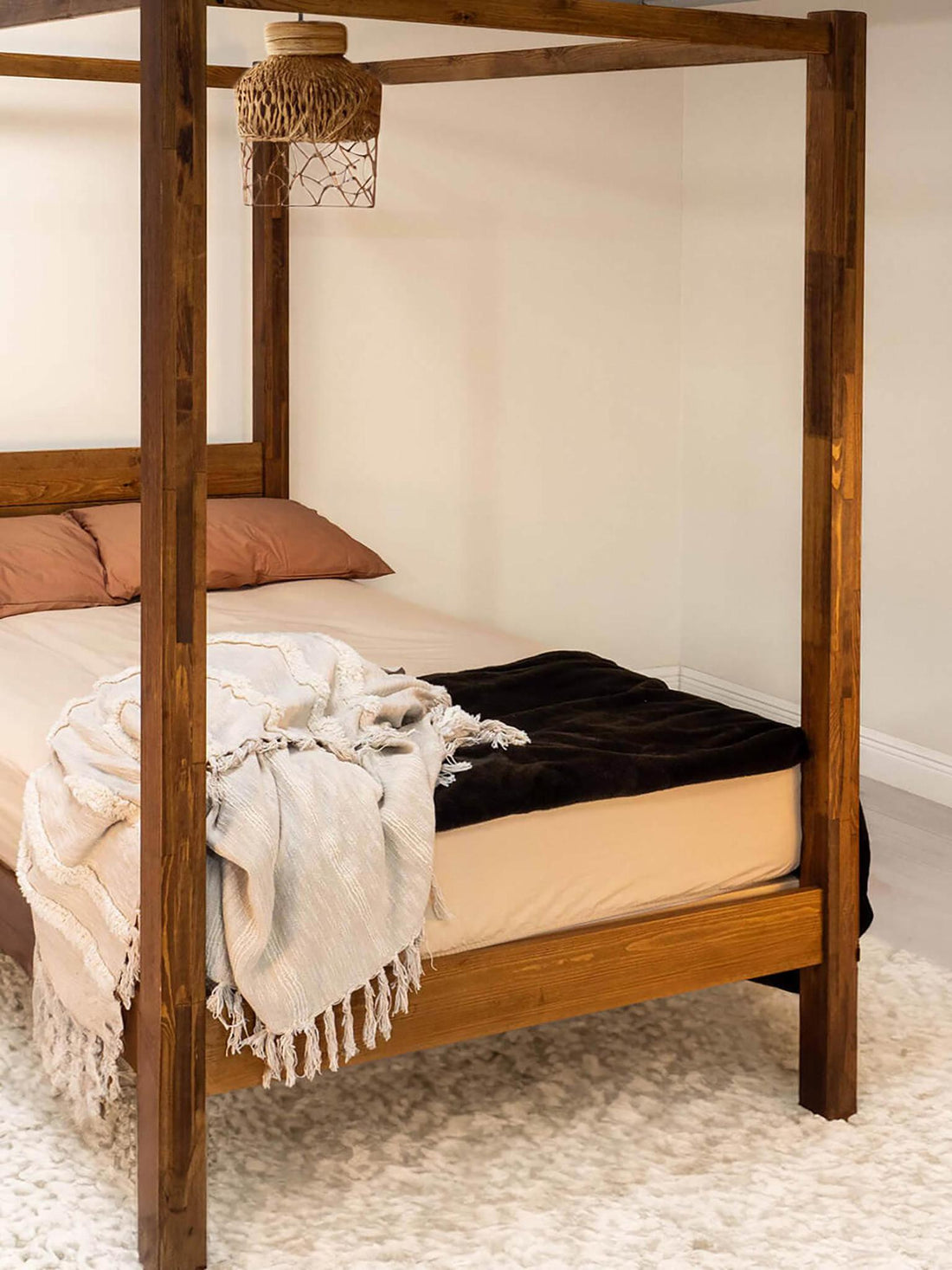 Model 06 - Four Poster Wooden Bed - Colours And Options available