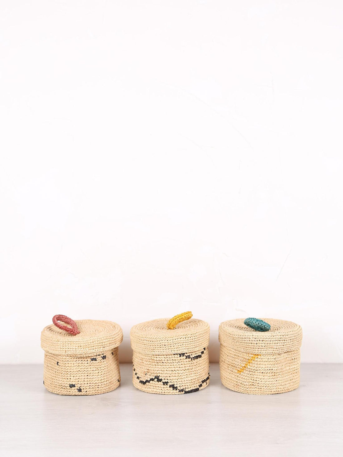 Medium Handmade Raffia Woven Basket - 3 Patterns available