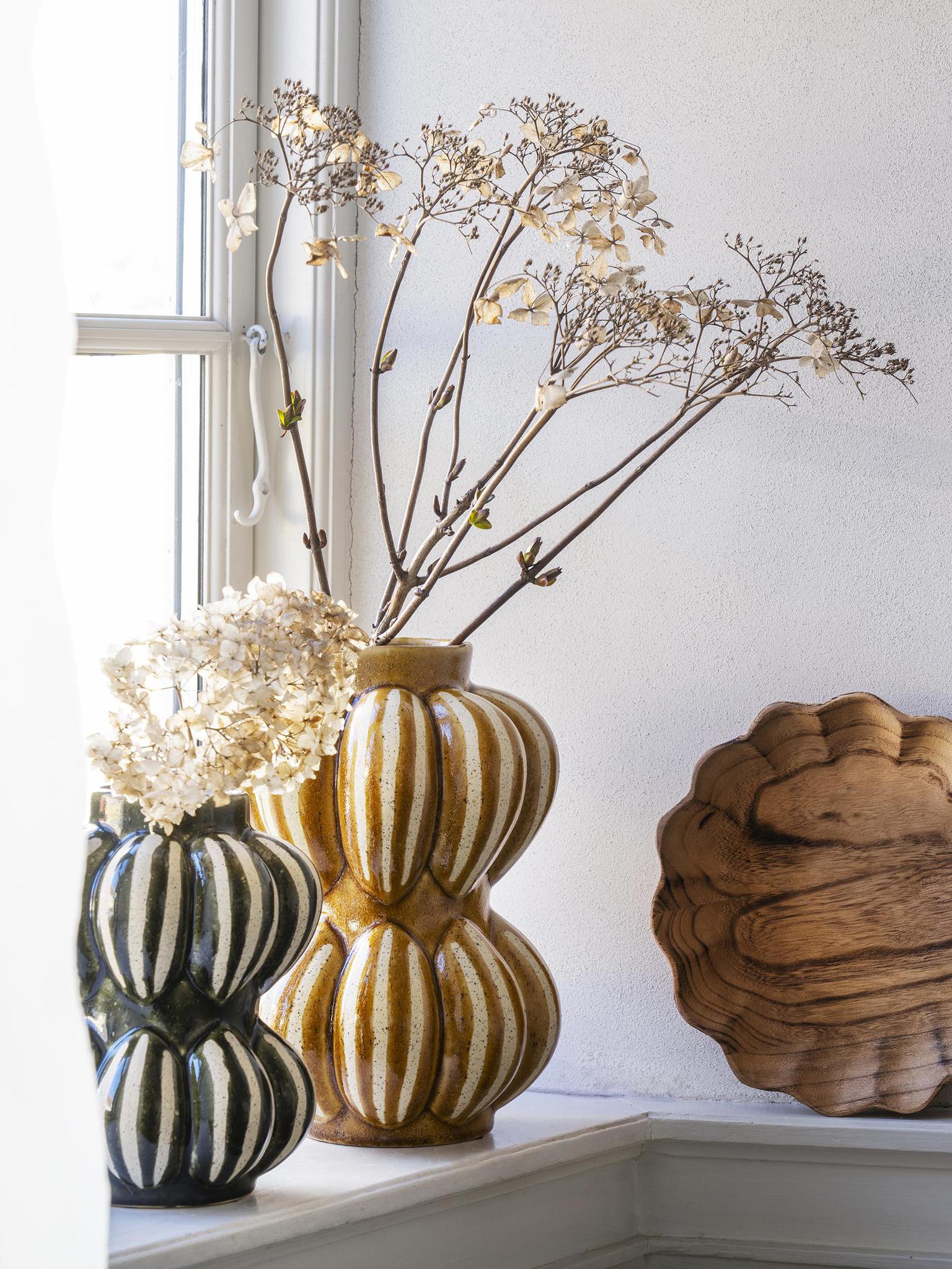 Elliah Stoneware vase - Yellow