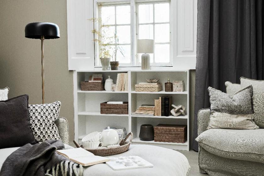 Efilia Patterned cushion Off White &amp; Sage Hues