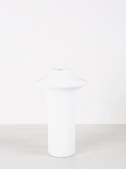 Rinder Ceramic Wide Ring Vase - White