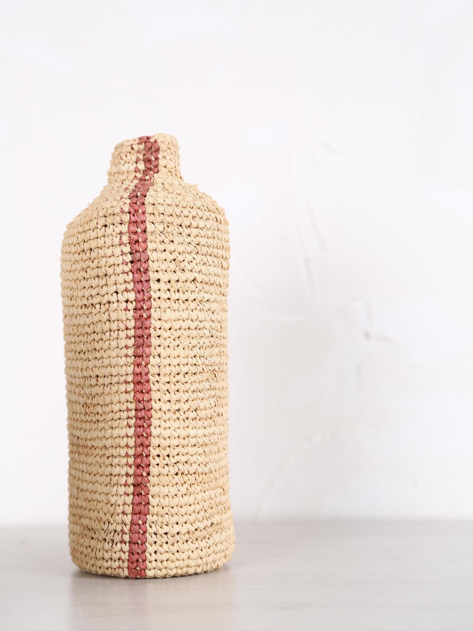 Tall Woven Vertical Striped Bud/Bottle Vase - 2 colours