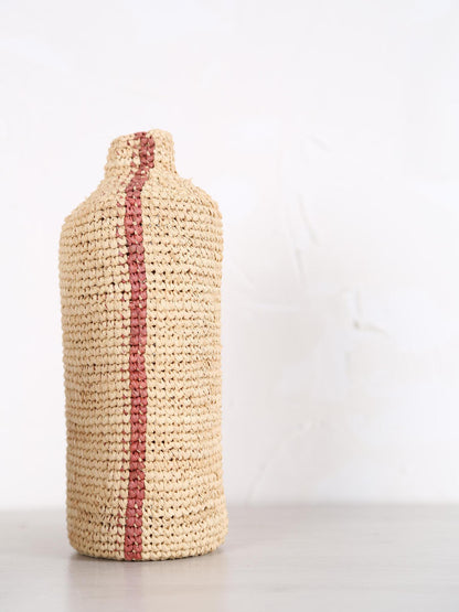 Tall Woven Vertical Striped Bud/Bottle Vase - 2 colours