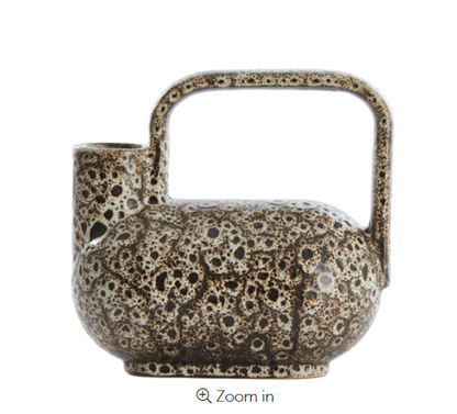 Serres Vase Speckled Ceramic - Cream, Black