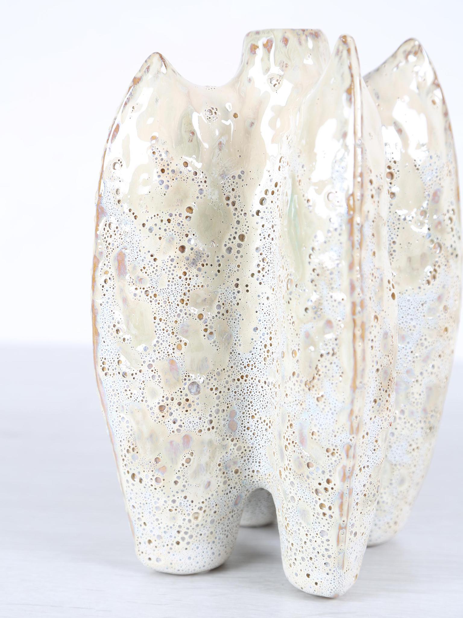 Shareece Cream Ceramic Shaped Vase - 3 Sizes Available