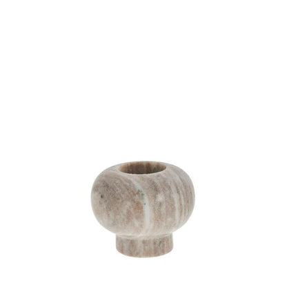 Elina candlestick - Dark Linen - genuine natural stone