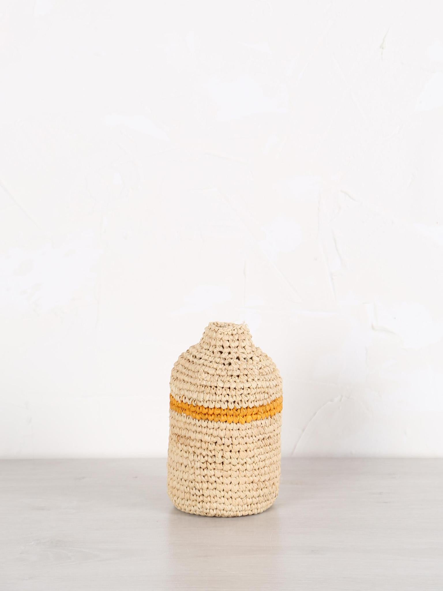 Small Woven Horizontal Striped Bud/Bottle Vase - 2 colours available