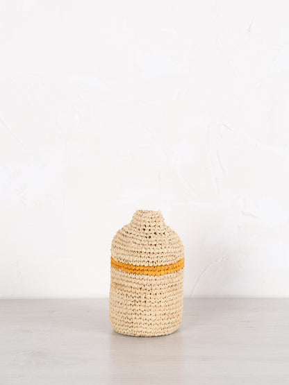 Small Woven Horizontal Striped Bud/Bottle Vase - 2 colours available