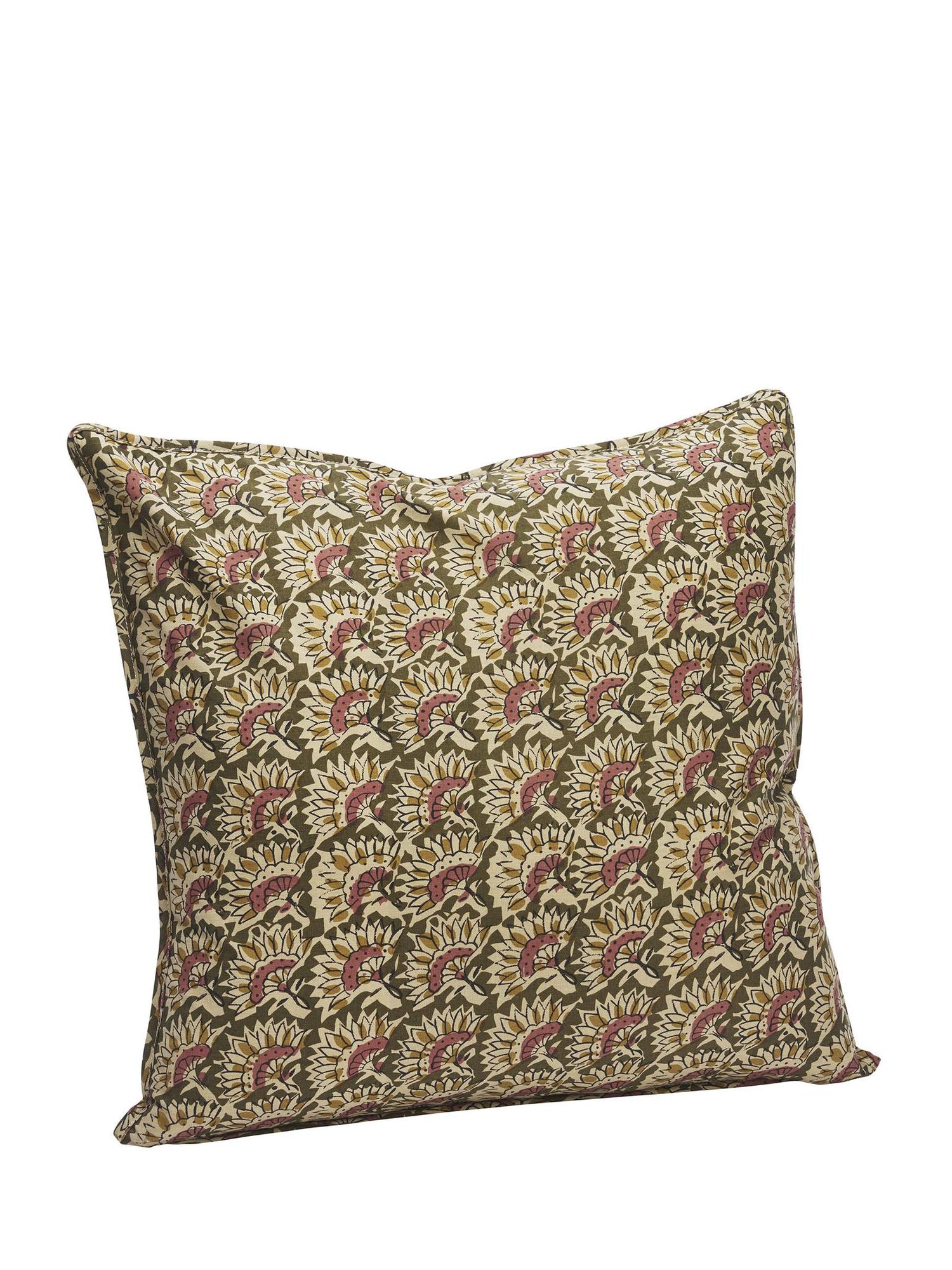 Printed Cushion - Olive, Rose