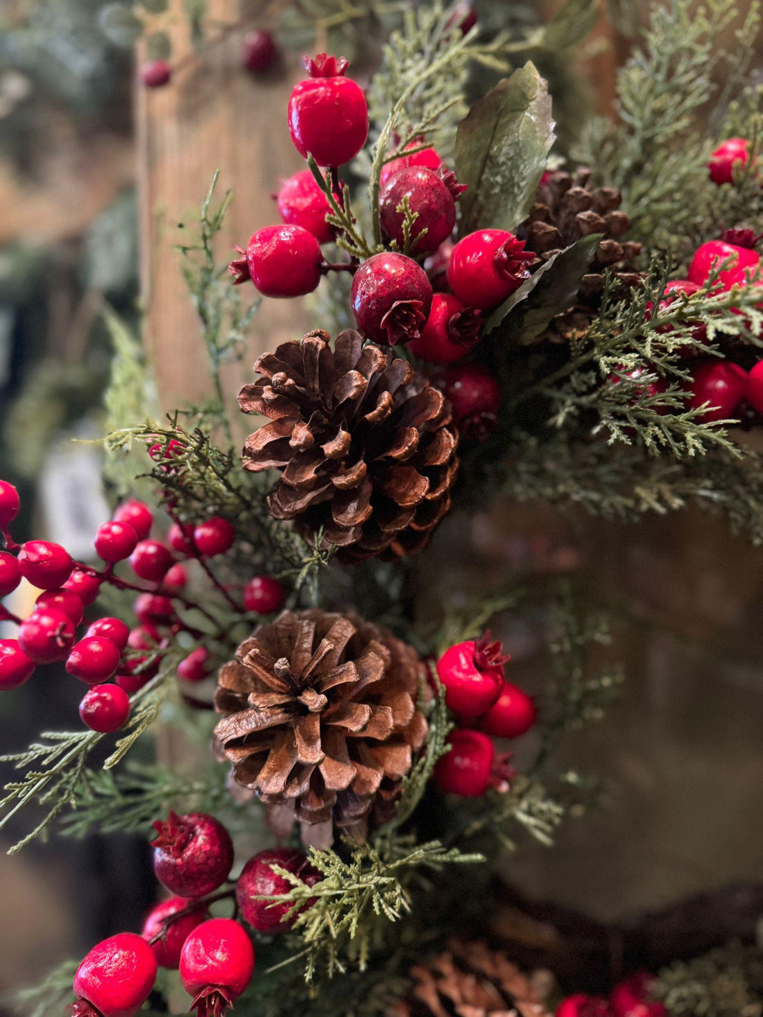 Pomegranate Pine Cone Wreath
