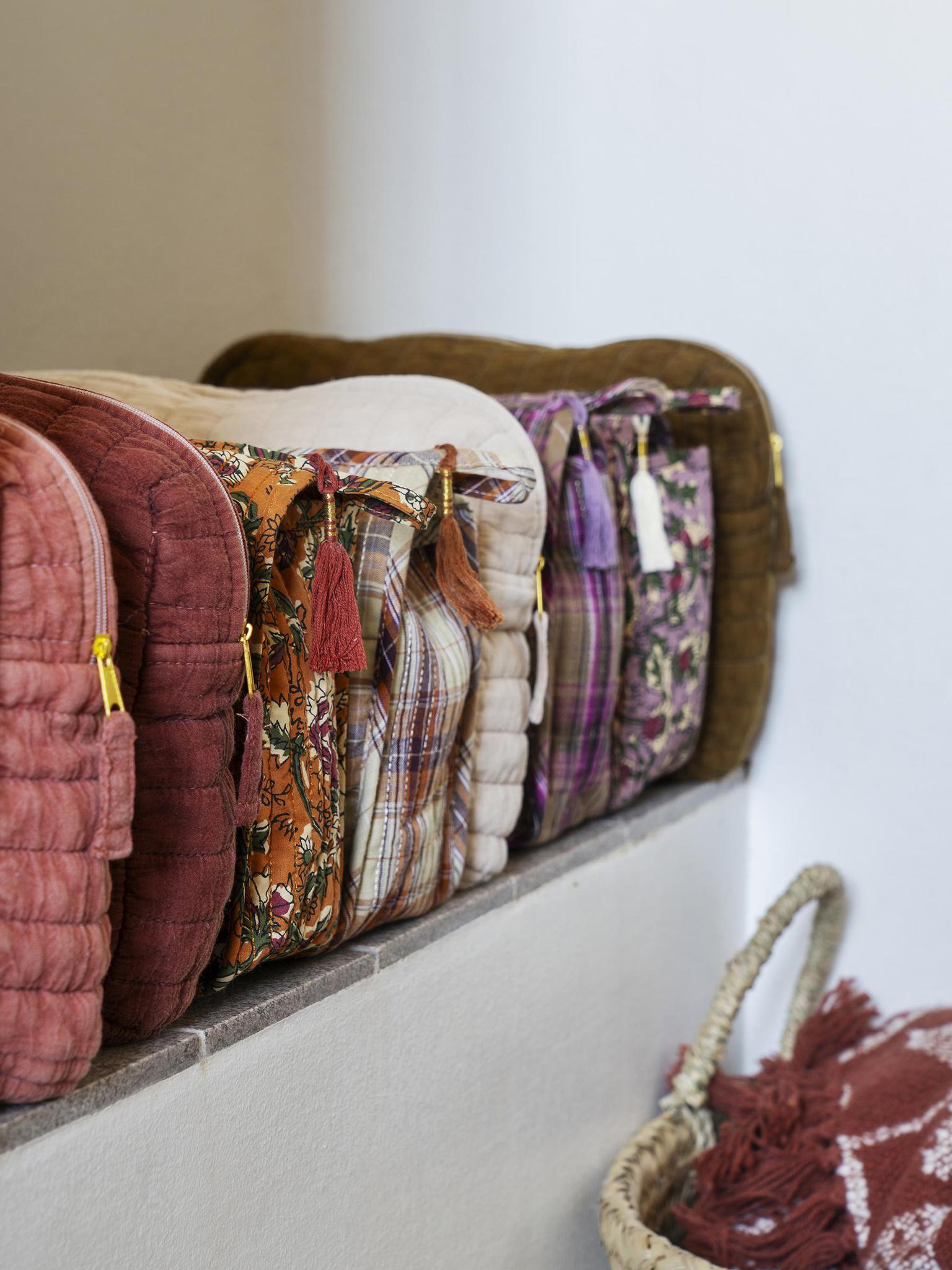 Quilted Cotton wash bag - 2 Colour Options Available