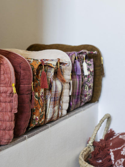 Quilted Cotton wash bag - 2 Colour Options Available