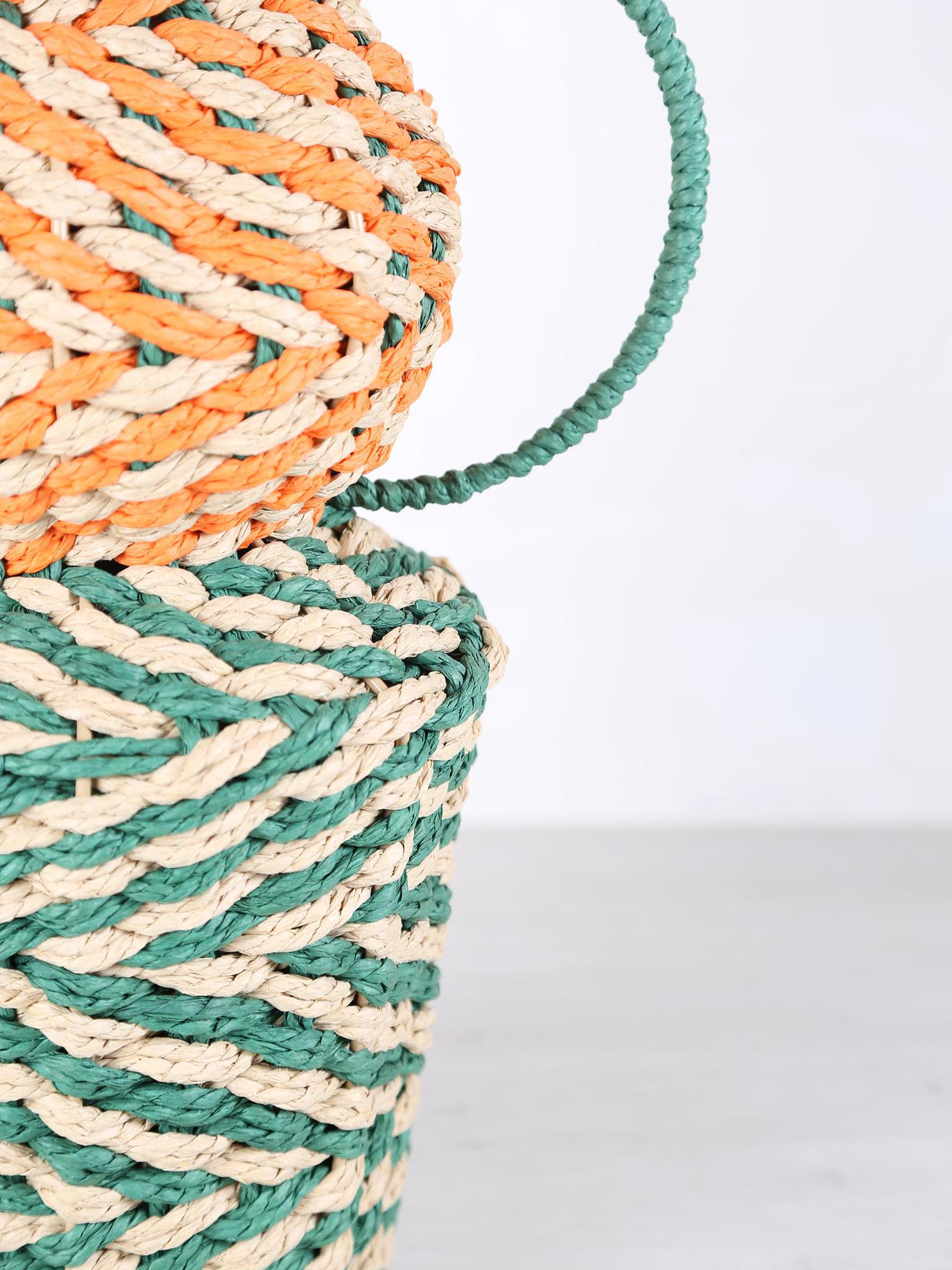 Woven Vase - Turquoise, Orange