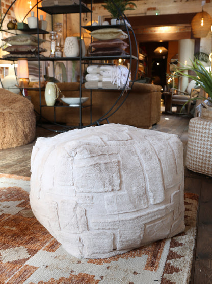 Tovi Geometric Textured Bean Cube - Natural